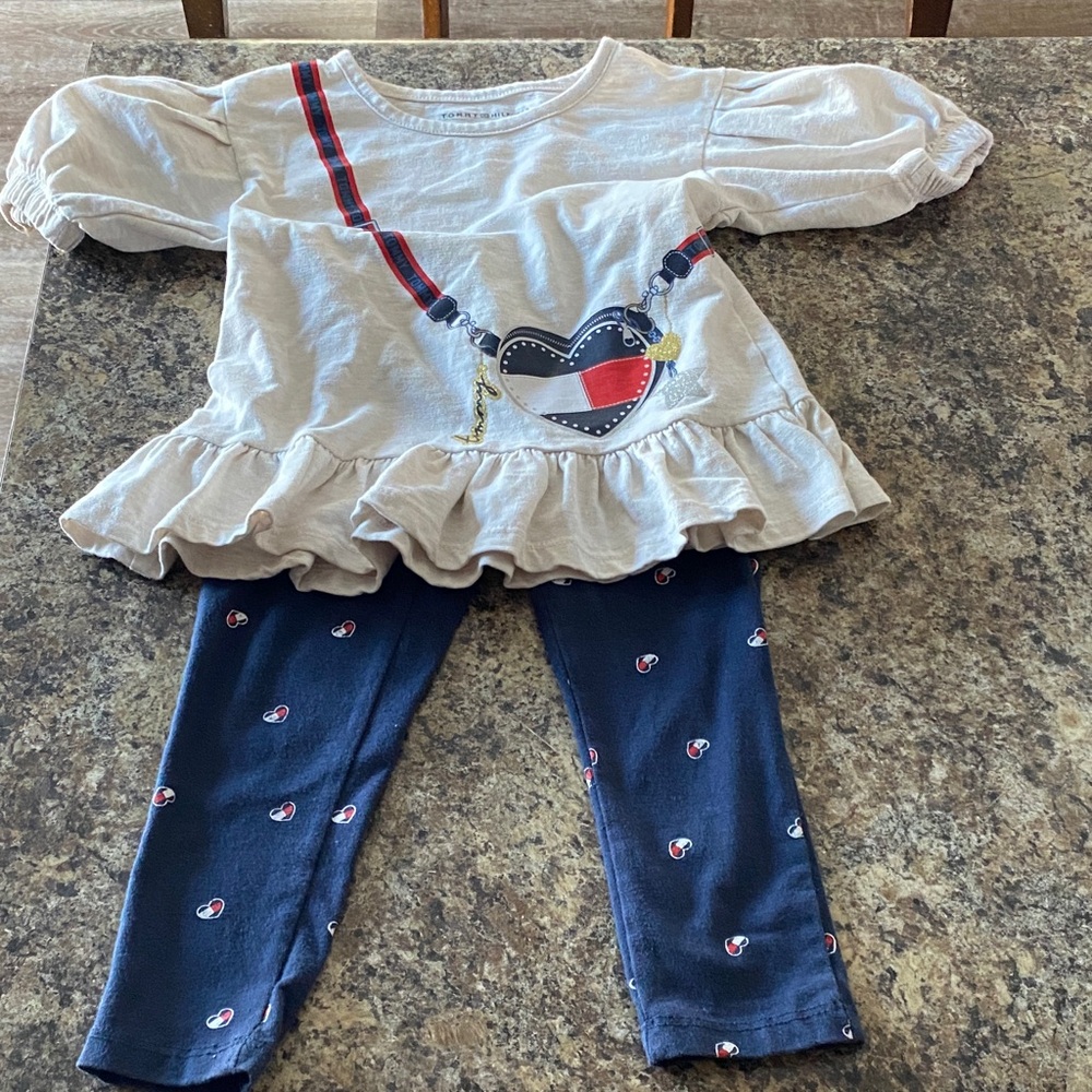 Tommy Hilfiger White and Navy Kids Matching Set